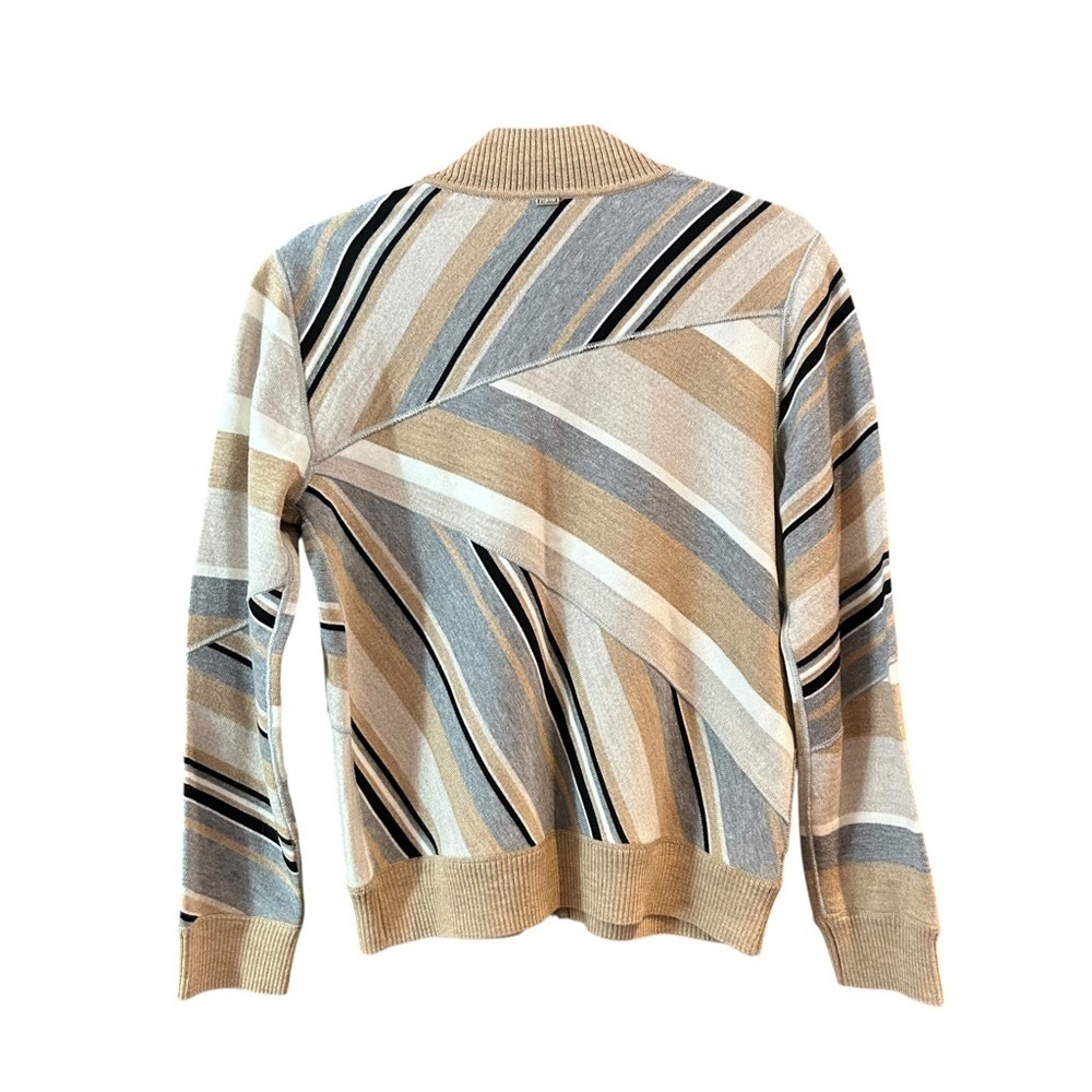 St John Wool Double Zip Graphic Cardigan - Picture 2 of 10